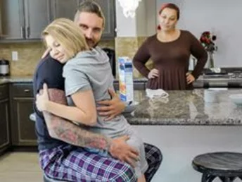 As soon as her worried mom steps out, Cara's stepdad slides his enormous cock in her tight pussy for a deeply penetrating dicking. Then, he spurts a super-hot load all over her perky titties just as Caras mom walks back inside. They definitely have some e