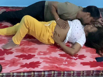 Grown-up Indian Aunty Around Big Belly Having Sex On Floor