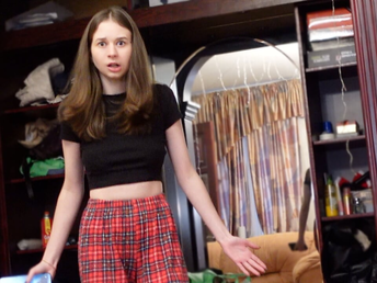 Anna, the bony Euro biotch, takes manage and fucks her stepbrother's man rod like a professional