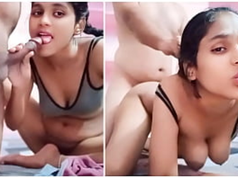 Desi hotty Riya Bhabh1 takes a firm pummeling after blowing her neighbor's thong snake