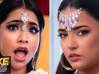 Desi bhabis Nuria Millan and Yasmina Kahn take turns on Michael Fly's ample fuck-stick in a insatiable trio-way