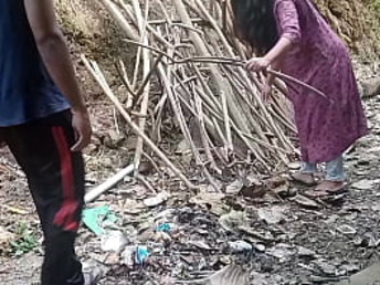 Nasty Neighbor Aunty Gets Creampied in Public for a Mischievous Help