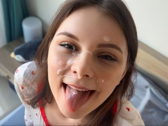 Hiyouth's huge butt gets a rigid pummeling & a money-shot on her super-cute face