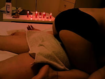 Baby Hottie and Father Hottie's naughty massage leads to an intense deep throat