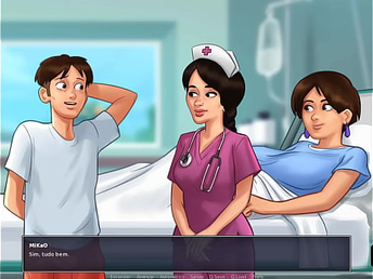 Summertime Saga ep 48 - Levei minha Milf no medico e botei a Enfermeira pra Mamar