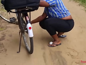 Dark-hued Plumb Princess gets her fleshy butt porked in a village bush by stranger