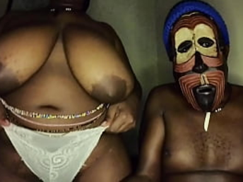 Katombi & Mwendebbw share a big tastey knob & suggest up their natural funbags for wet doggy-style fuck-a-thon