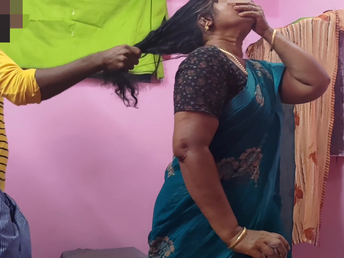 Step-mommy with lengthy hair joins in on the top of the Indian step-sonny's homemade coition soiree