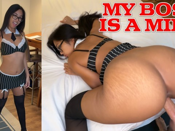 Floccose muff & motive cupcakes ravished by Offbeat MILF boss's ample sausage in Strive for OF VIEW