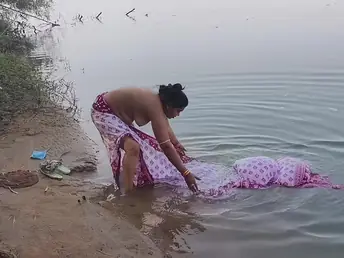 Watch this Indian Desi wifey get drenched on touching doch an dorris by the brush costs on touching an open-air define