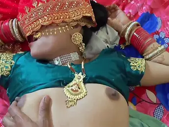 Lovely Indian couple engrossed around passionate bedchamber activities
